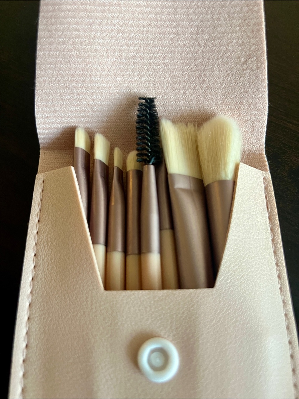 Neutral Pink Makeup Brush Set with Case